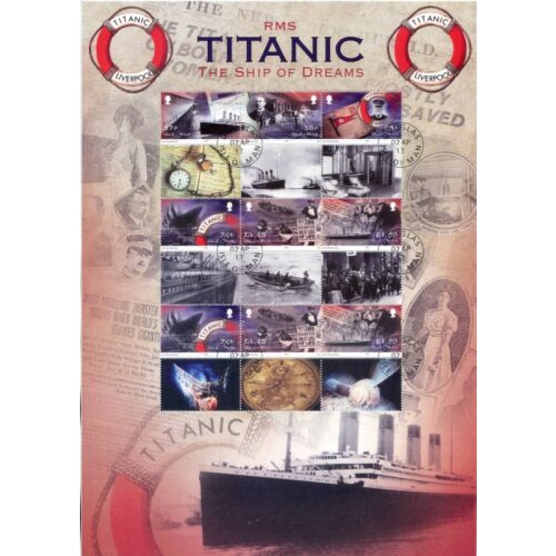 Isle Of Man 2012 Titanic Sheet Used