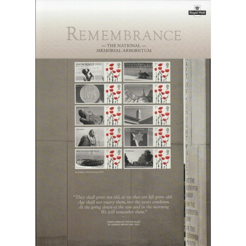 CS-12 2010 Remembrance Smiler Sheet UNMOUNTED MINT