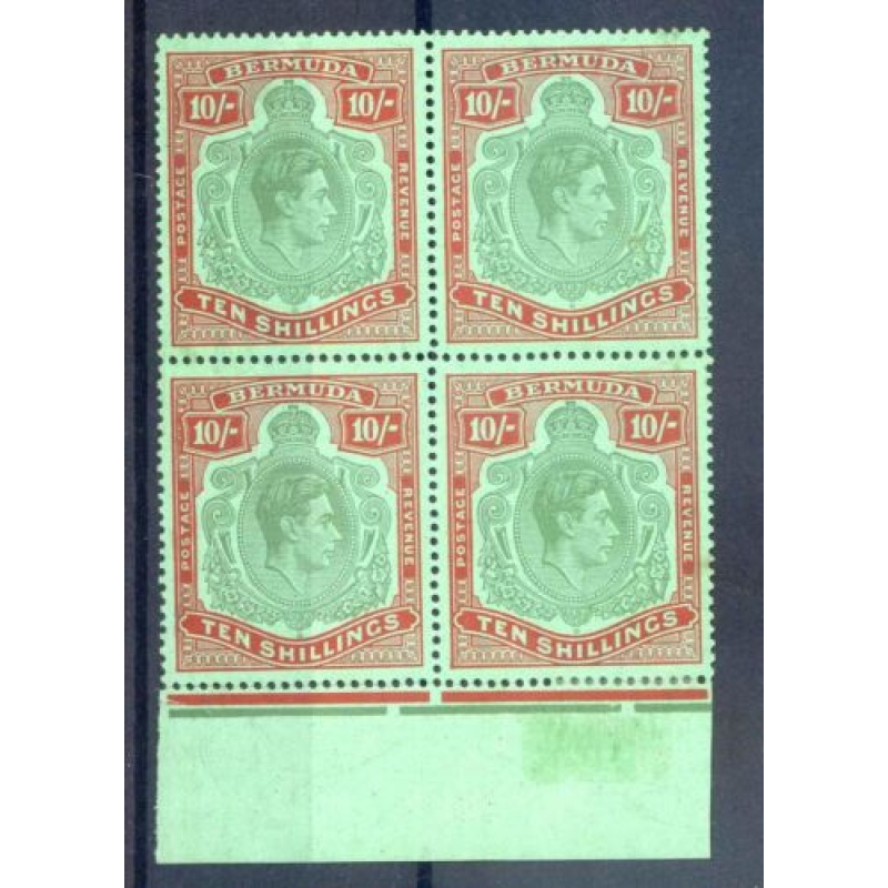 Bermuda 10 - Bluish Green  Deep Red Green SG119a Unmounted Mint