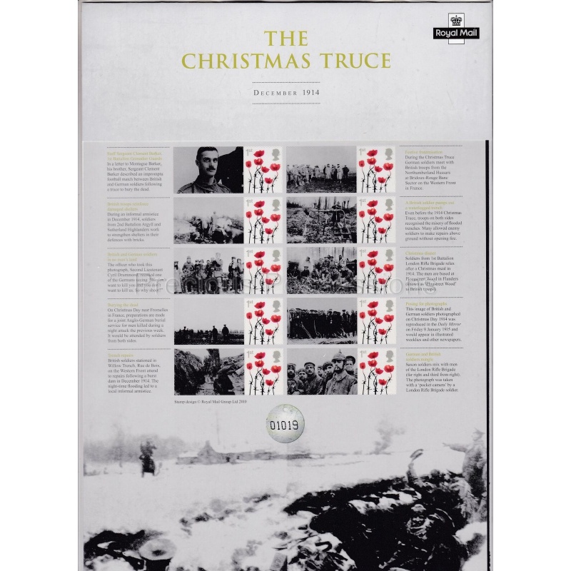 CS-26 2014 THE CHRISTMAS TRUCE smiler sheet UNMOUNTED MINT - stock photo