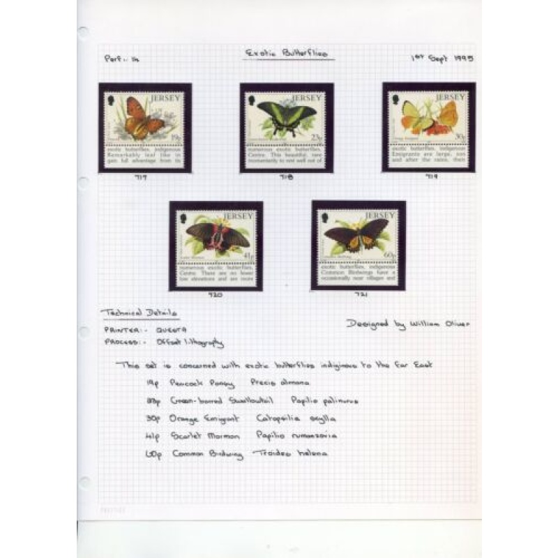 Jersey 1995 Exotic Butterflies set Unmounted Mint