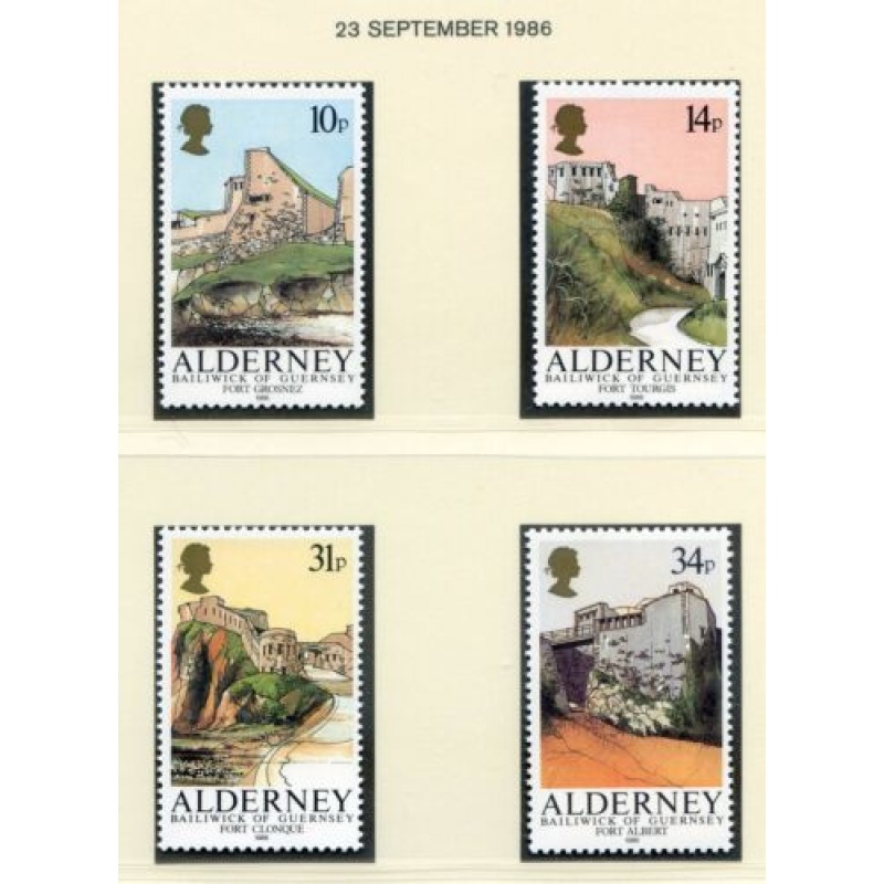 Alderney 1986 Forts Set SGA28 31 Unmounted Mint