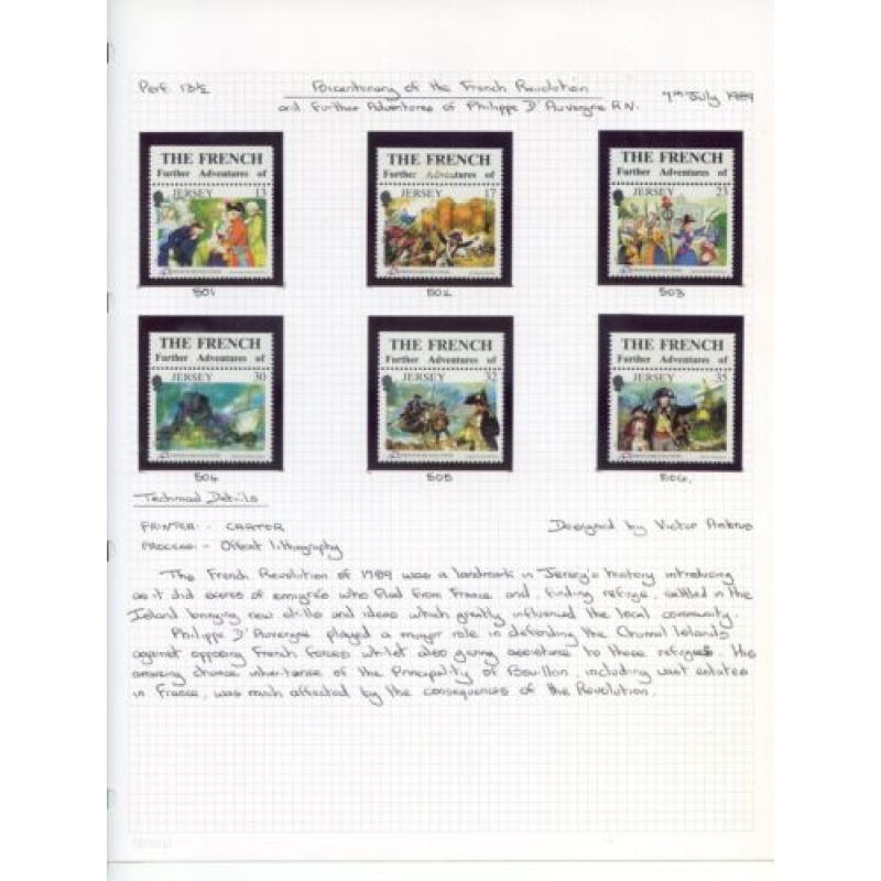 Jersey 1989 French Revolution Set  Panes Unmounted Mint