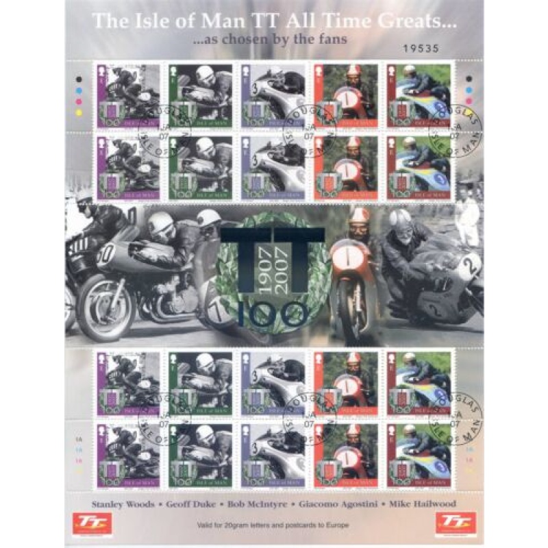 Isle Of Man 2007 TT All time Greats Sheet Used