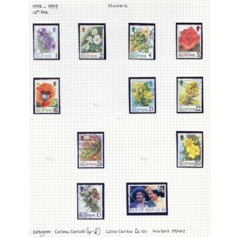 1998 Isle Of Man Flowers Part Set SG773 7901 Used