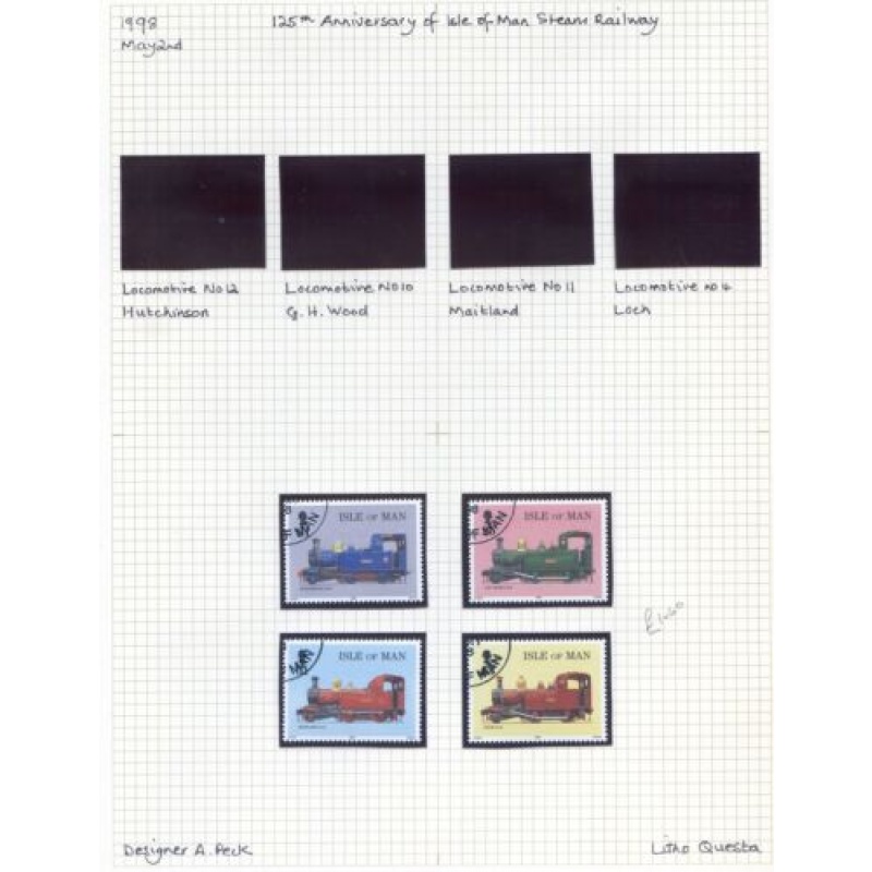 1998 Isle Of Man Railways Set SG803 806 Used