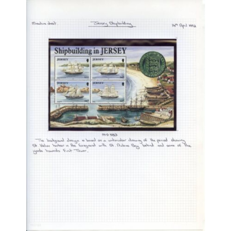 Jersey 1992 Shipbuilding mini sheet Unmounted Mint