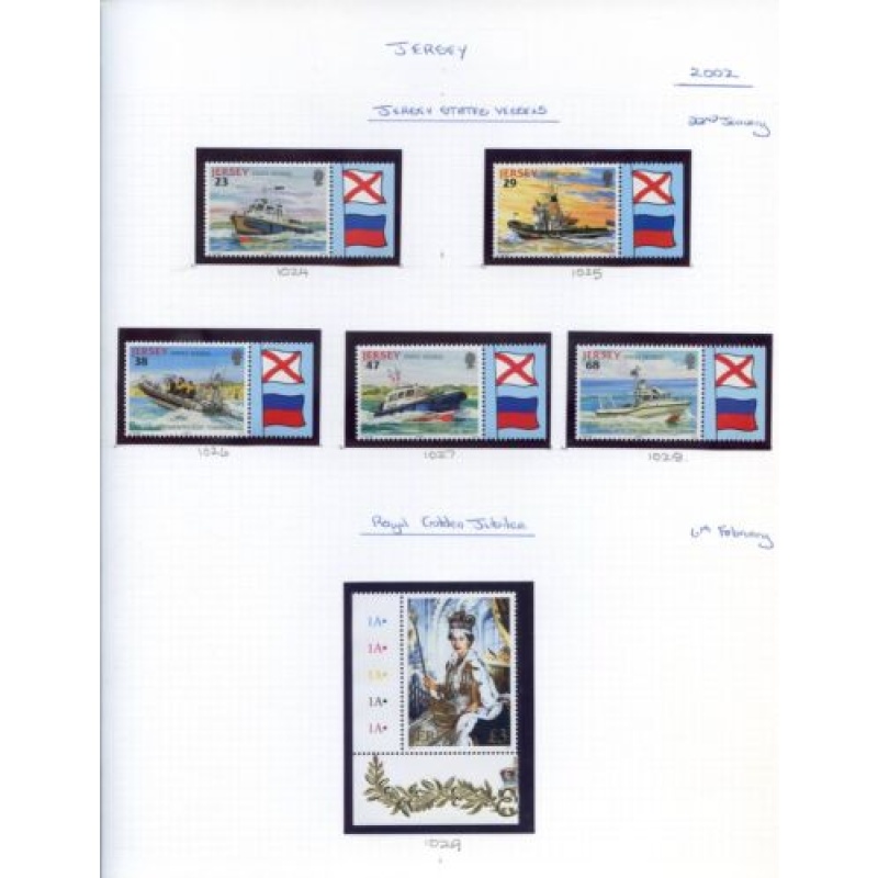 Jersey 2002 State Vessels  Golden Jubilee stamps Unmounted Mint