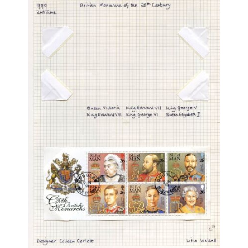 1999 Isle Of Man British Monarchy Mini Sheet SGMS844 Used