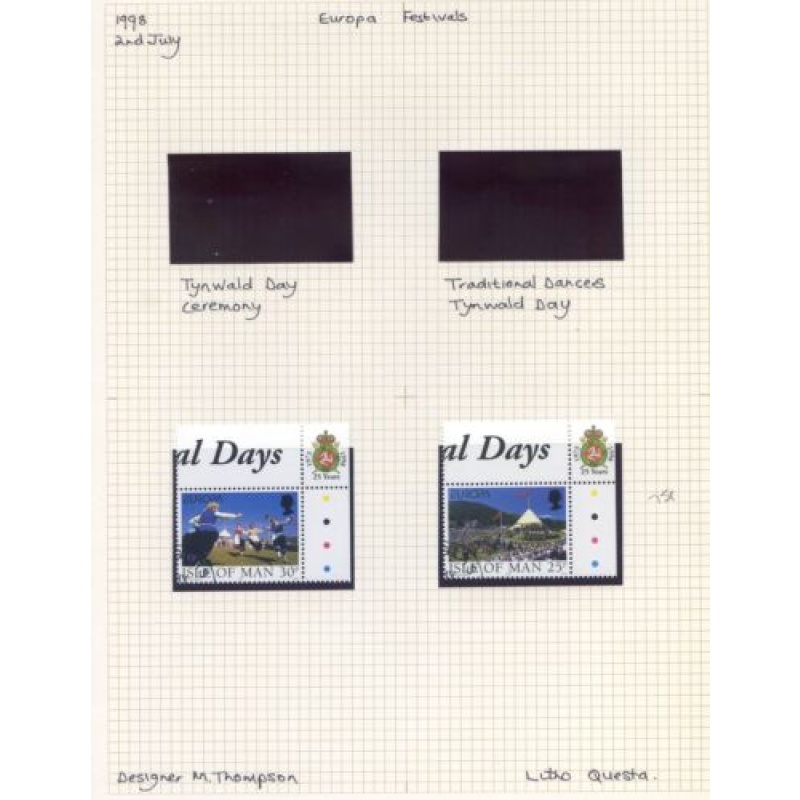 1998 Isle Of Man Europa Set SG817 818 Used