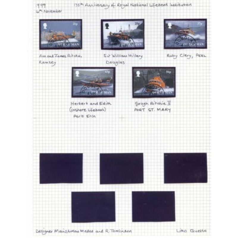 1999 Isle Of Man RNLI Part Set SG832 838 Used