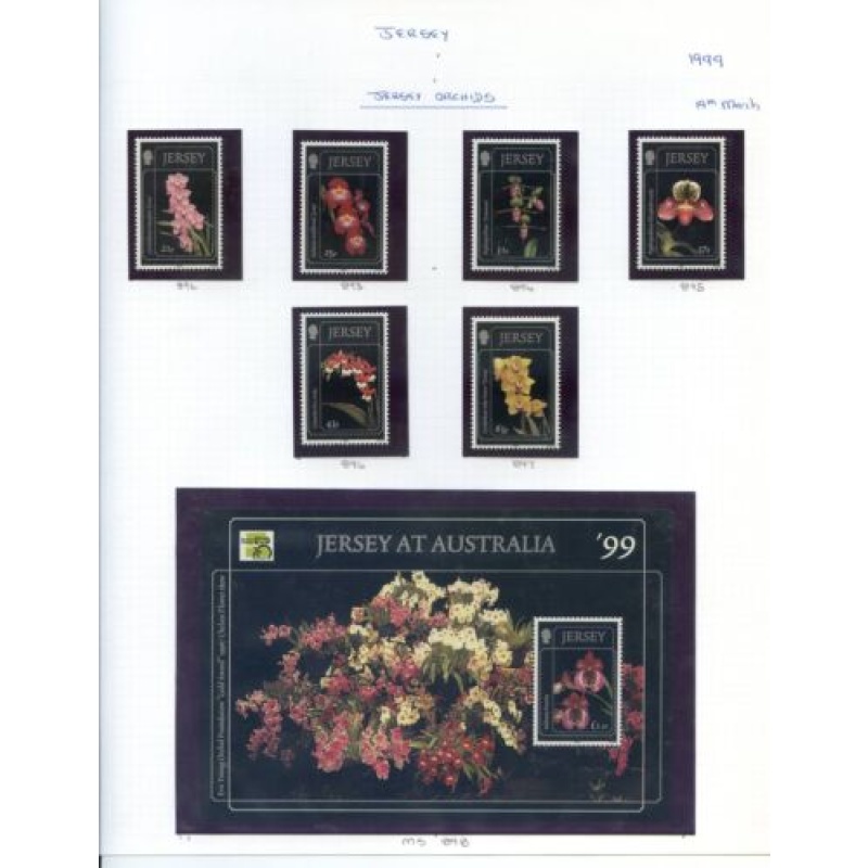 Jersey 1999 Orchids Set  Mini Sheet Unmounted Mint