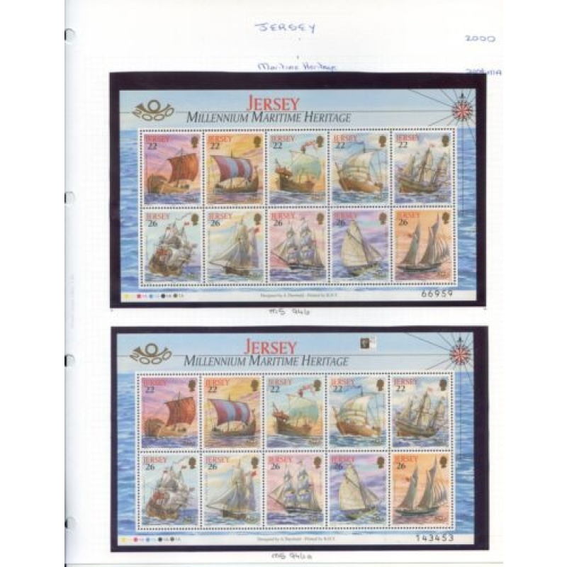 Jersey 2000 Maritime heritage mini sheets Unmounted Mint