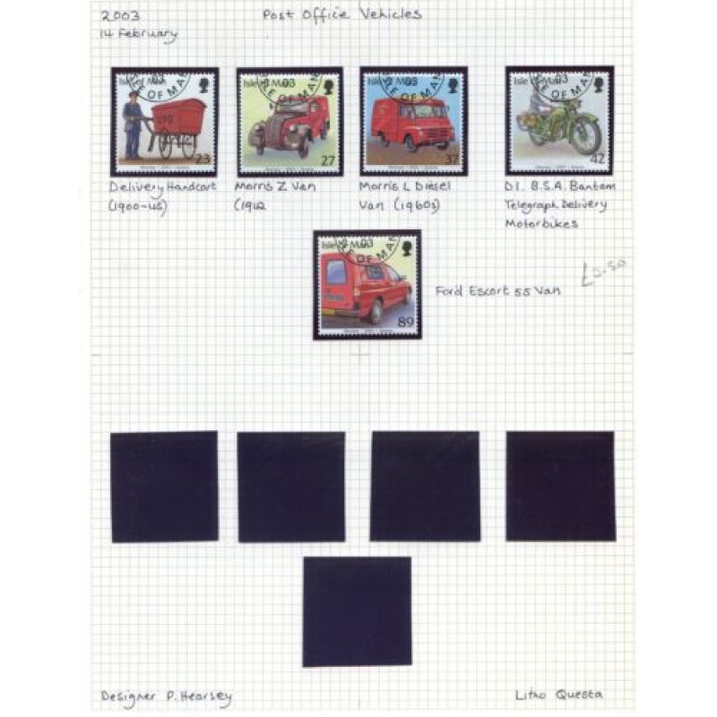 Isle of Man 2003 Post Office Vehicles set Used