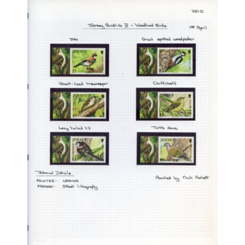 Jersey 2010 Woodland Birds Set Unmounted Mint