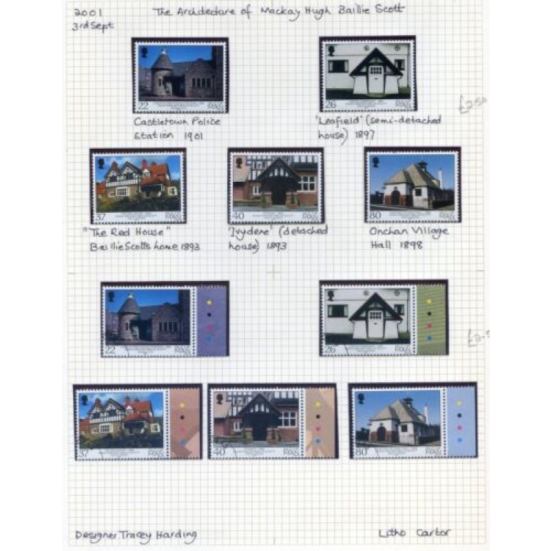 Isle of Man 2001 Architecture set Unmounted Mint  Used