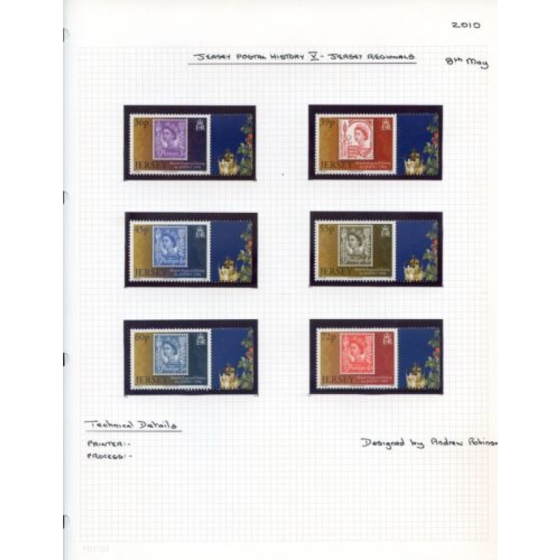 Jersey 2010 Postal History - Regionals Set Unmounted Mint