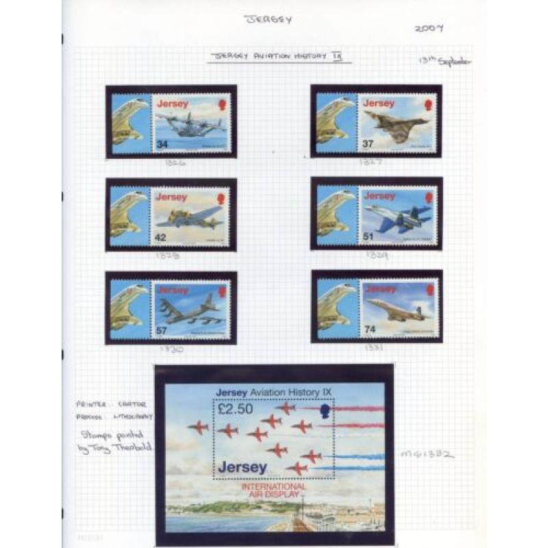 Jersey 2007 Aviation History Set Unmounted Mint