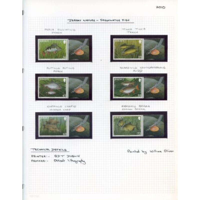 Jersey 2010 Freshwater Fish Set Unmounted Mint