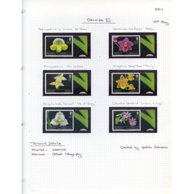 Jersey 2011 Orchids Set Unmounted Mint