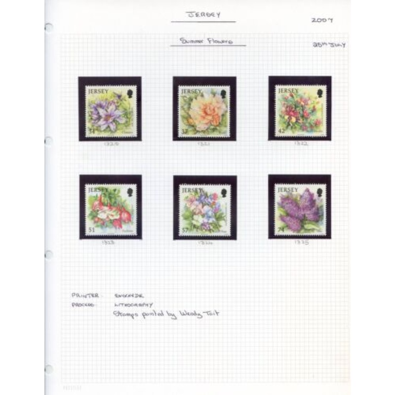 Jersey 2007 Summer Flowers Set Unmounted Mint