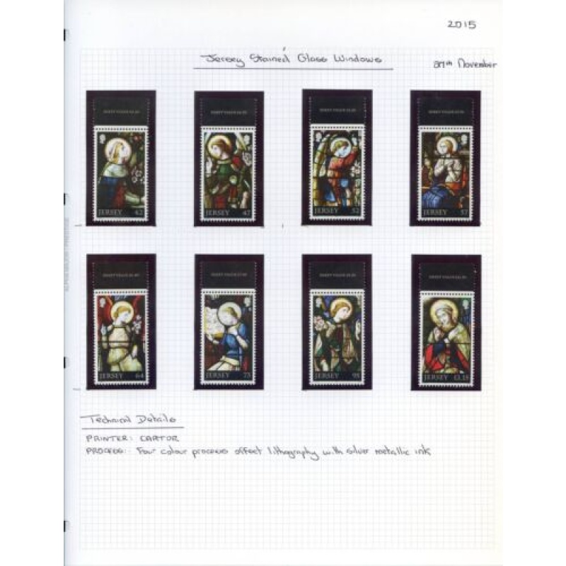 Jersey 2015 Stained Glass Windows sets Unmounted Mint