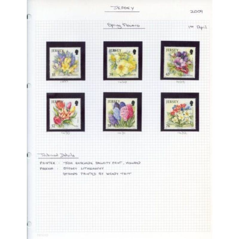 Jersey 2009 Spring Flowers Set Unmounted Mint