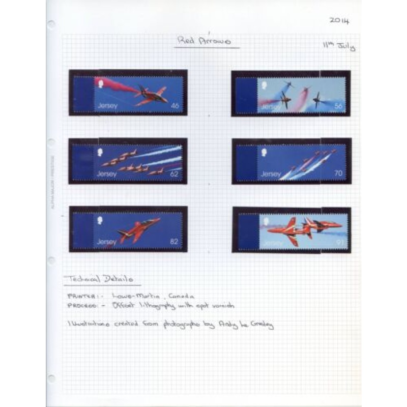 Jersey 2014 Red Arrows Set Unmounted Mint