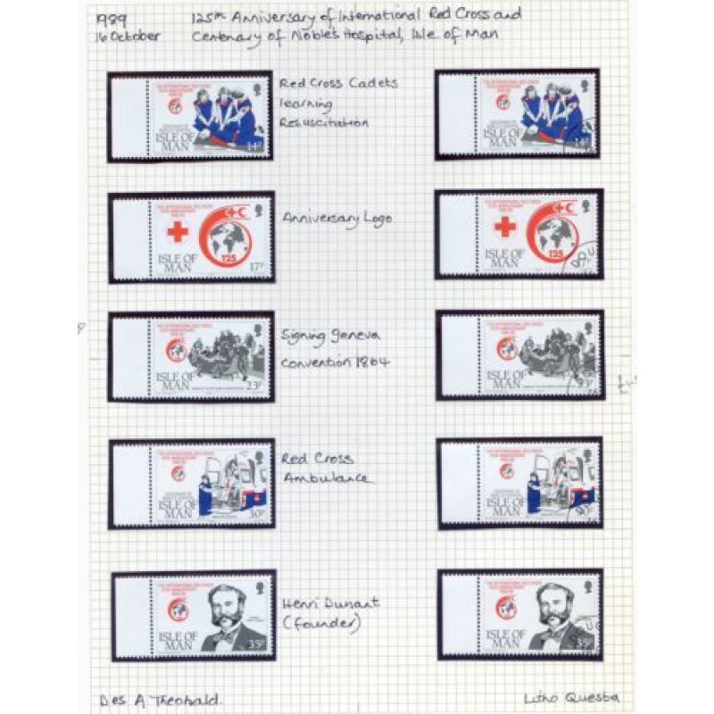 1989 Isle Of Red Cross Set Unmounted Mint  Fine Used