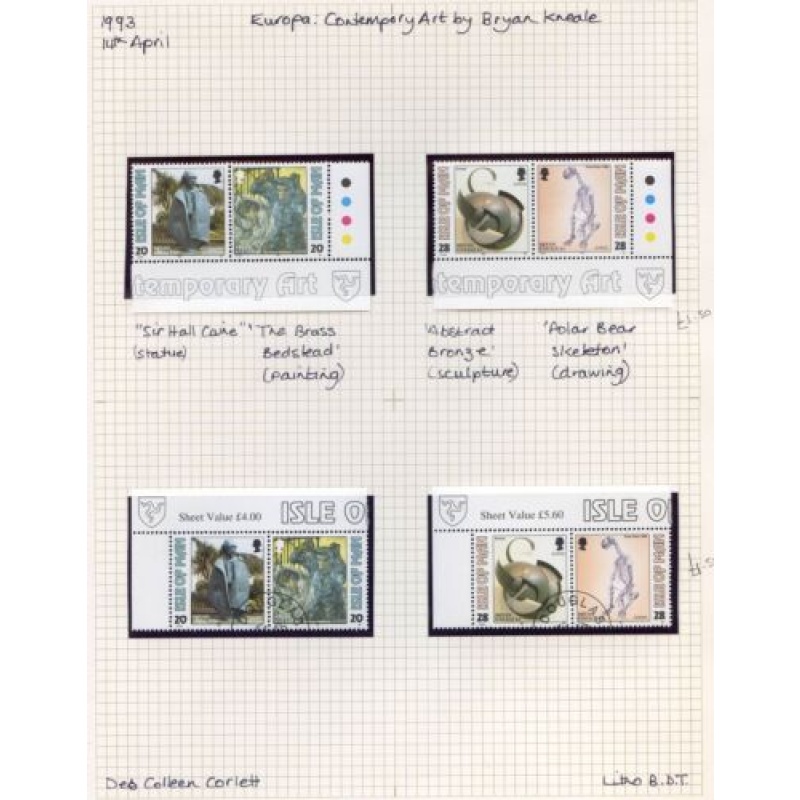 1993 Isle Of Man Contemporary Art Set SG563 566 Unmounted Mint  Used