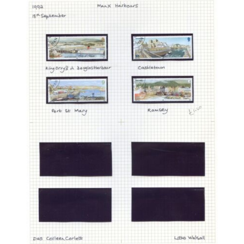 1992 Isle Of Man Harbours Set SG527 530 Used