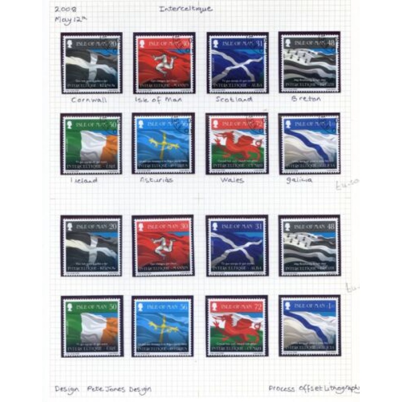 Isle of Man 2008 Interceltique set Unmounted Mint  Used