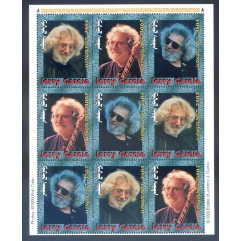 Mongolia Jerry Garcia Mini Sheet Unmounted Mint