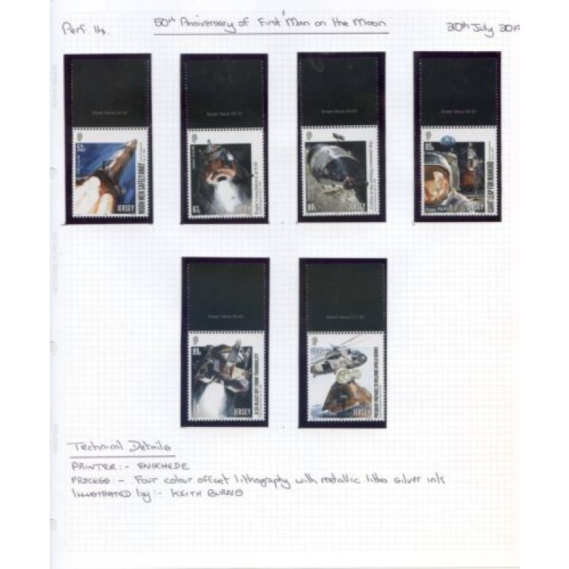 Jersey 2019 First Man on the Moon Anniversary Set  Mini Sheets Unmounted Mi