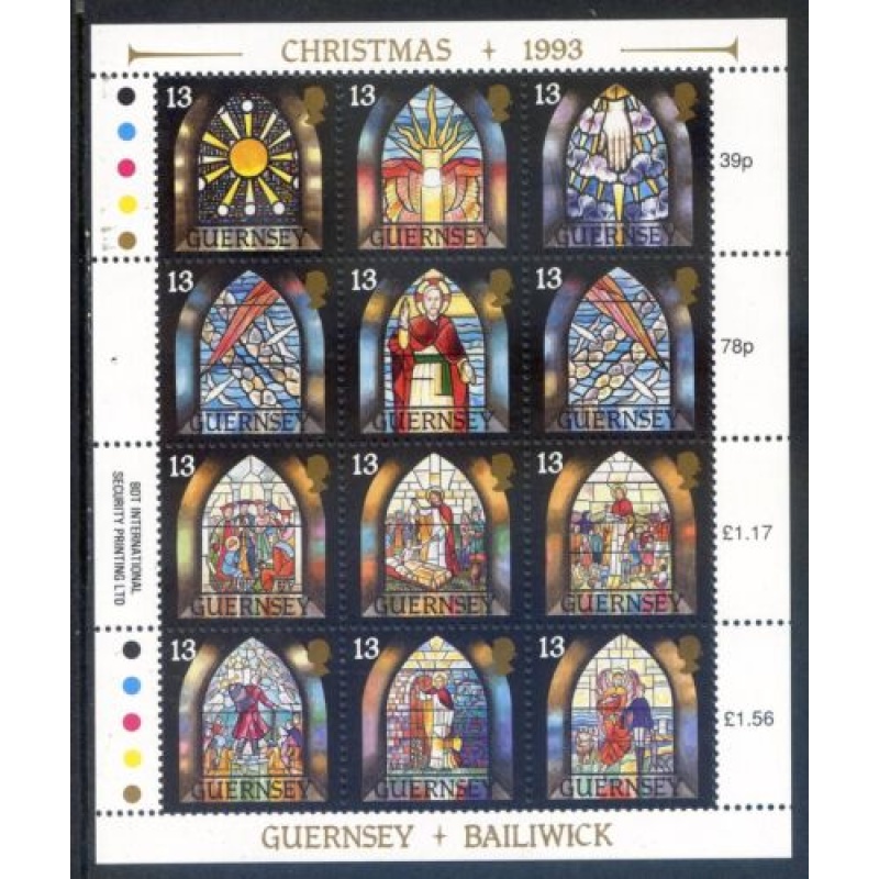 Guernsey 1993 Stained Glass Windows set SG622 633 Unmounted mint