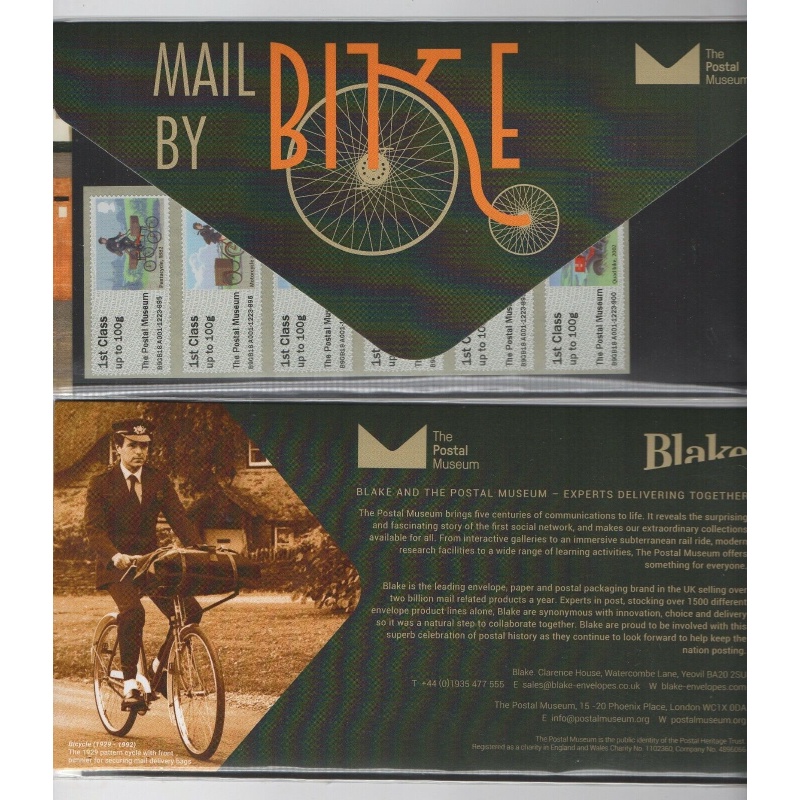 2018 PG Postal Museum Mail By Bike pack  UNMOUNTED MINT