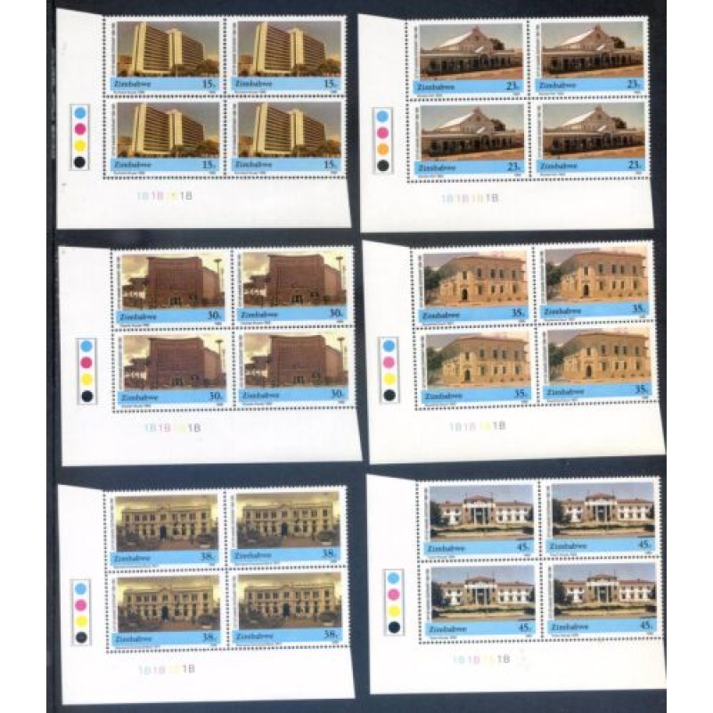 Zimbabwe 1990 Centenary of Harare set Unmounted Mint T L Blocks 4