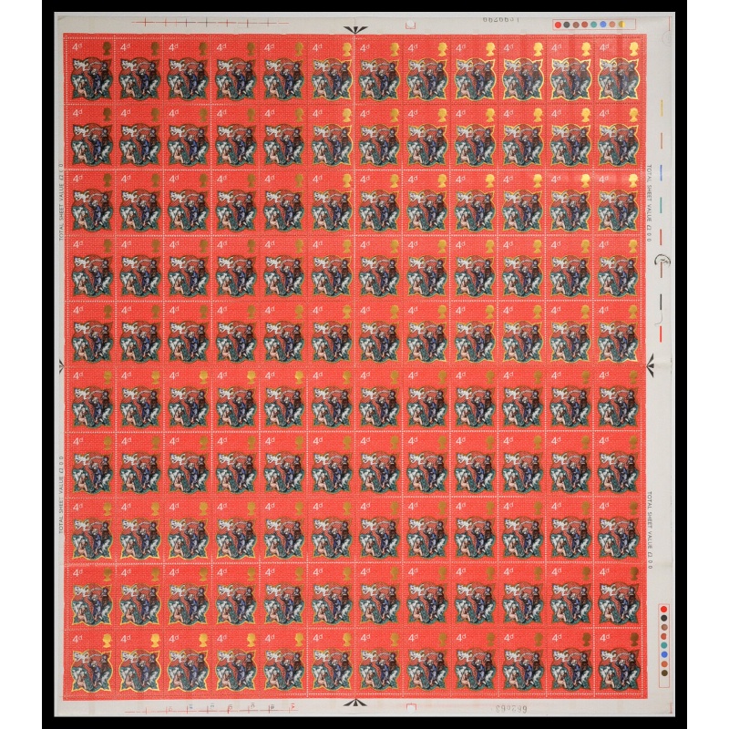 1970 Christmas 4d Dot Complete Sheet UNMOUNTED MINT MNH