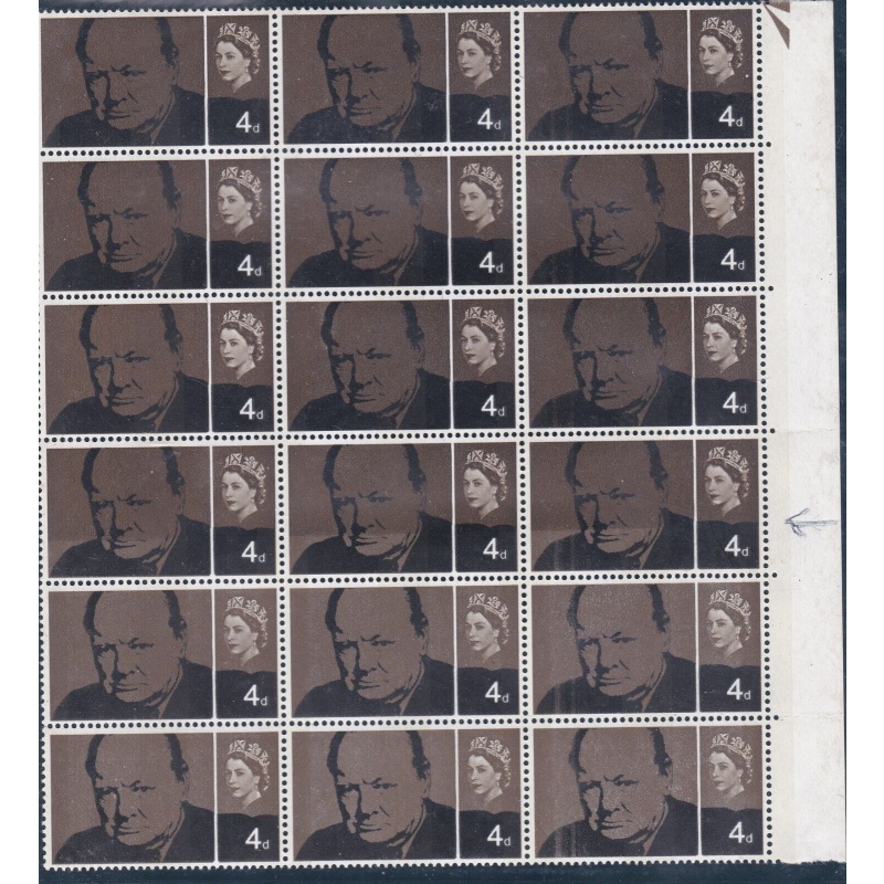 1965 Churchill 4d (Ord) Dry Print Variety - UNMOUNTED MINT