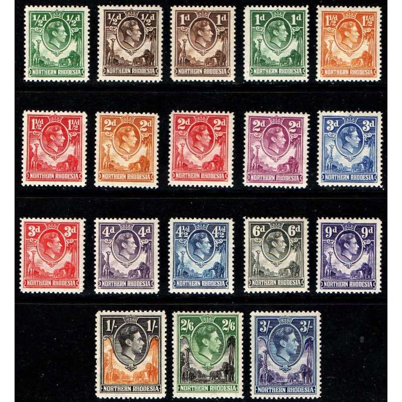 Northern Rhodesia Sg 25 - 42 - 1938 set to 3  MM