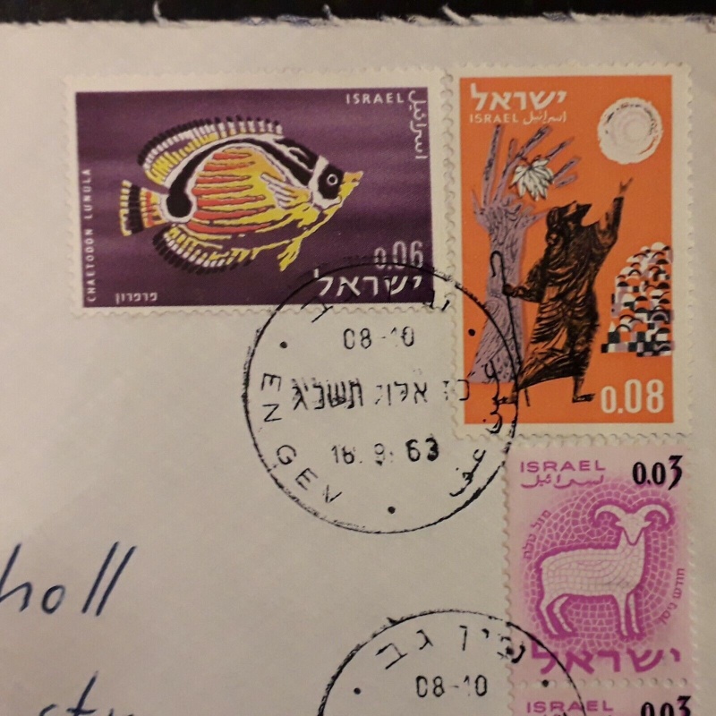 ISRAEL COVER 1963 M/L CAPERNAUM ENGEV POSTMARKS TO BERLIN GERMANY