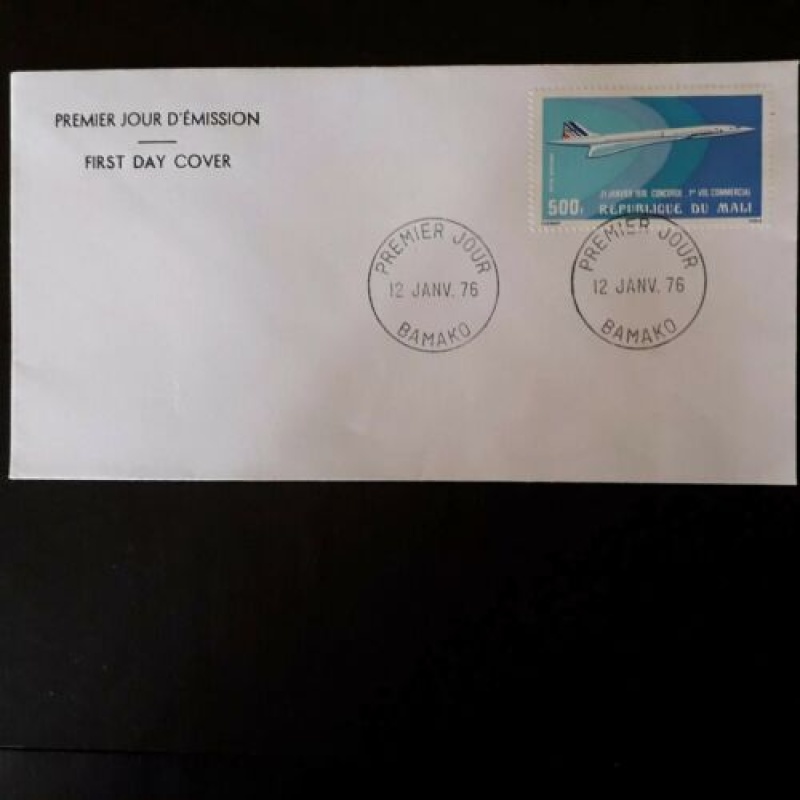 CONCORDE 1976 FIRST DAY COVER REPUBLIC DU MALI BAMAKO POSTMARKS