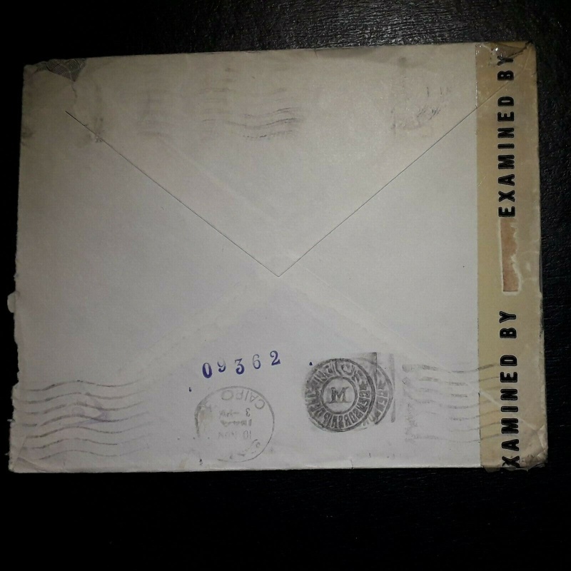 EGYPT COVER 1940'S 22 MILLS TO USA NEW YORK CENSORED M TRIANGLE 7 6935 EXAMINED