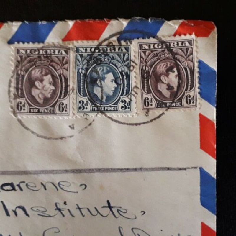 NIGERIA COVER 1950 AIRMAIL REGISTERED YABA TO LONDON