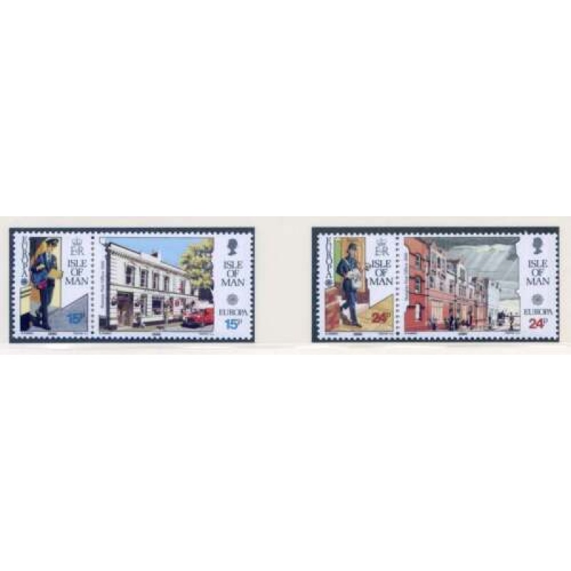 1990 Isle of Man SG438 SG441 Post Office Buildings Set Unmounted Mint