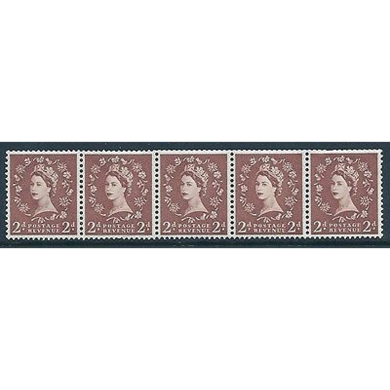 Sg S49 2d Wilding 9.5mm Violet Phosphor sideways coil UNMOUNTED MINT MNH