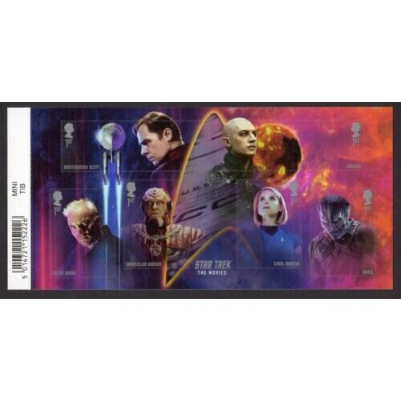 GB 2020 MS4455a Star Trek Movies barcode mini sheet UNMOUNTED MINT