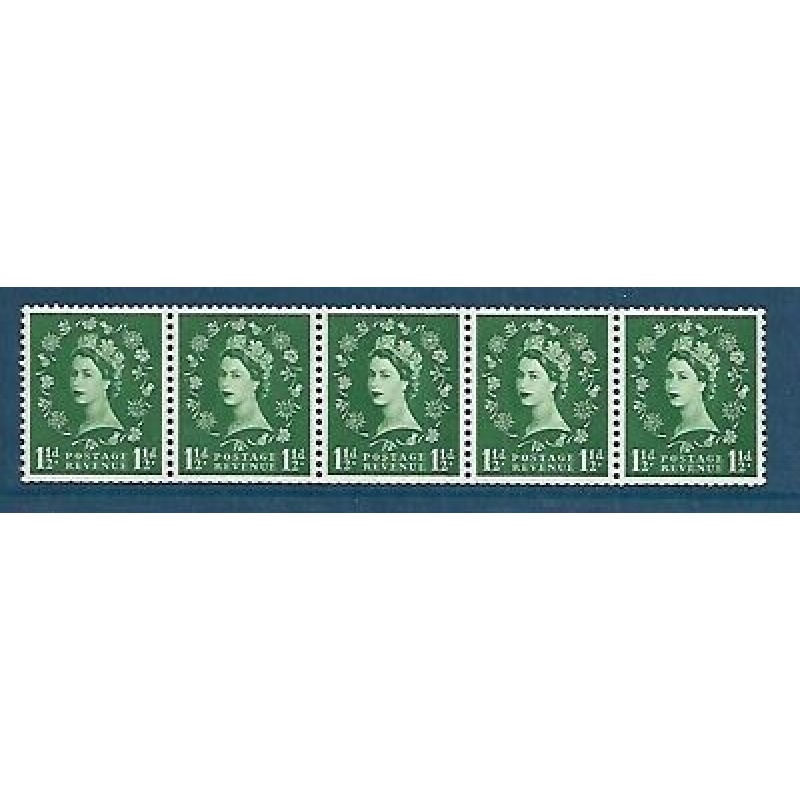 S25 1d Wilding Tudor Crown Horizontal coil strip UNMOUNTED MINT MNH