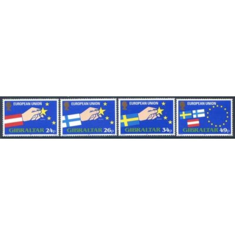 1993 Gibraltar European Union Set SG736 739 Unmounted Mint