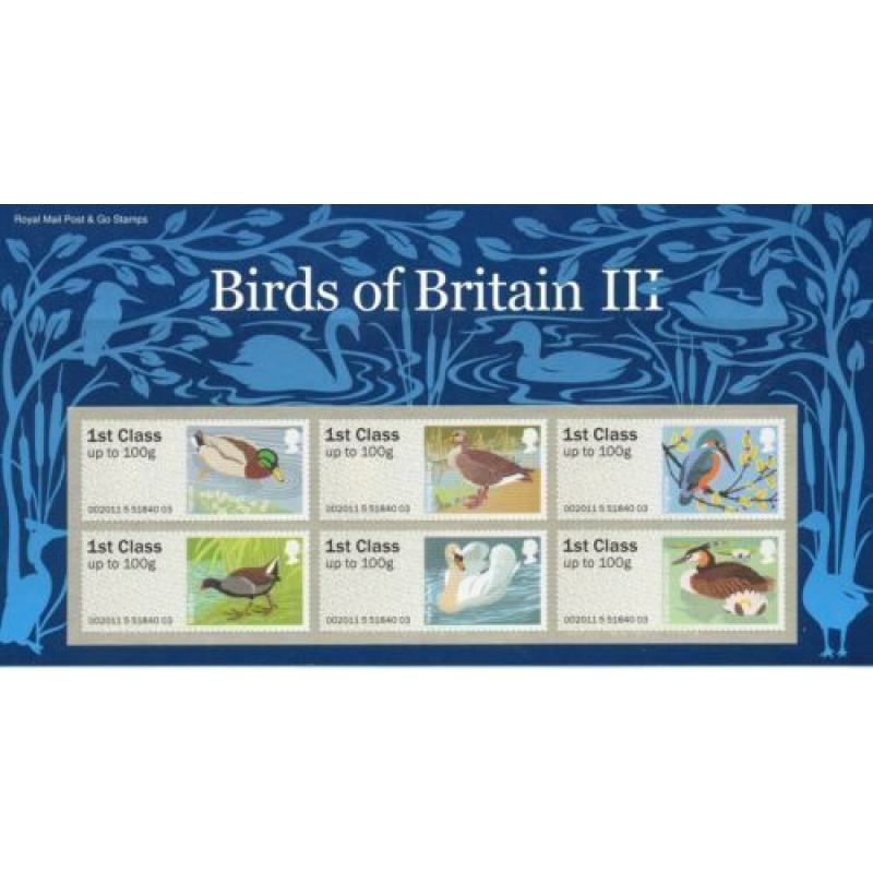 2011 Birds of Britain III (3) Royal Mail post  Go PG UNMOUNTED MINT